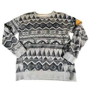 KAVU‎ Klear Sweatshirt Aztec Print Pullover Long Sleeve Top Gray Mens XS